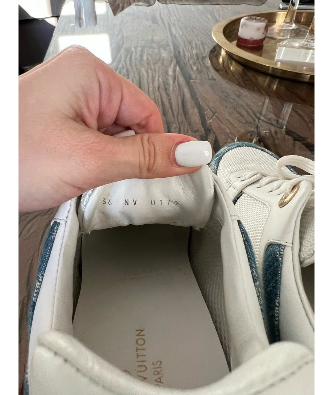 LOUIS VUITTON Белые кожаные кроссовки, фото 3