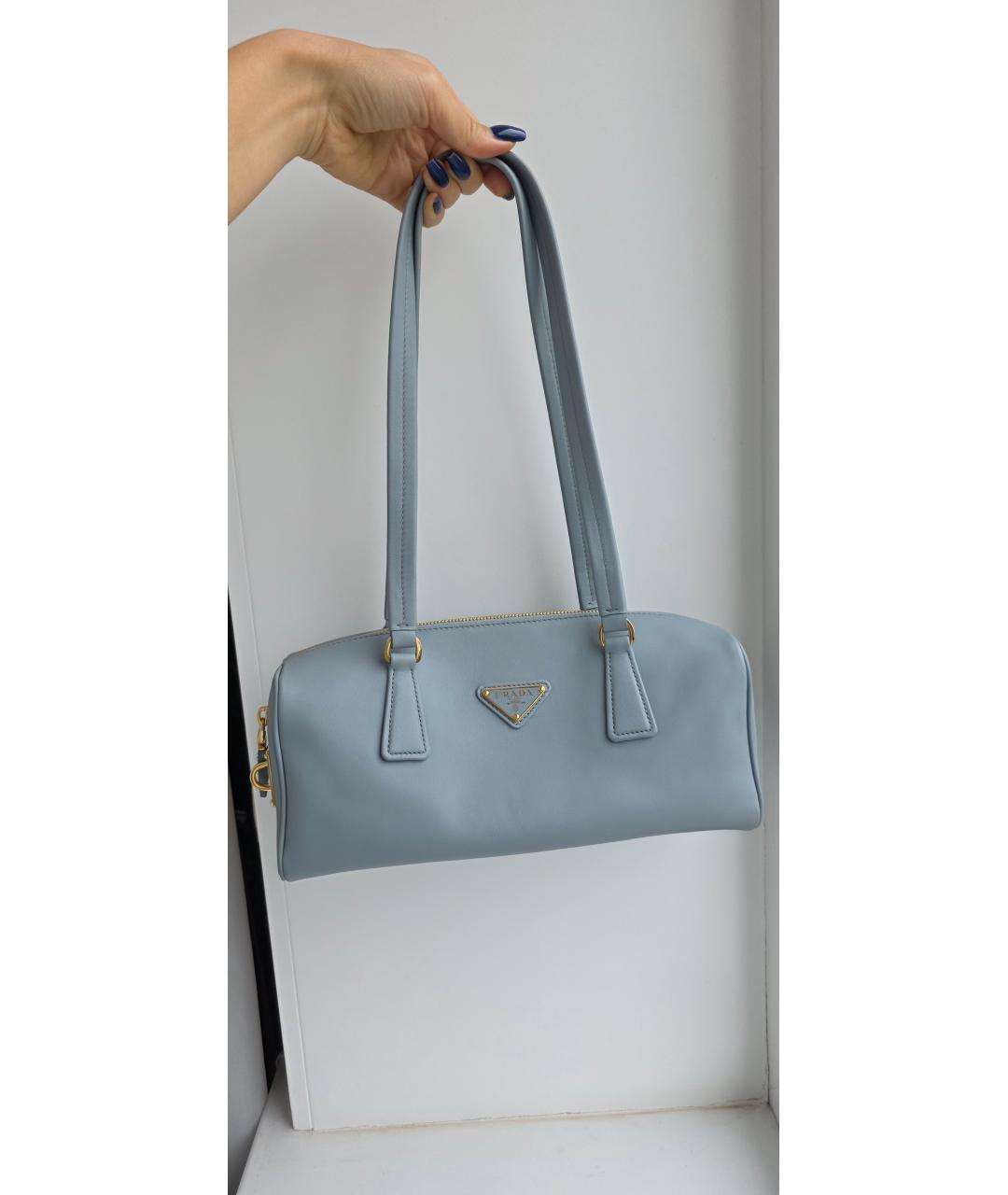PRADA Голубая кожаная сумка через плечо, фото 7