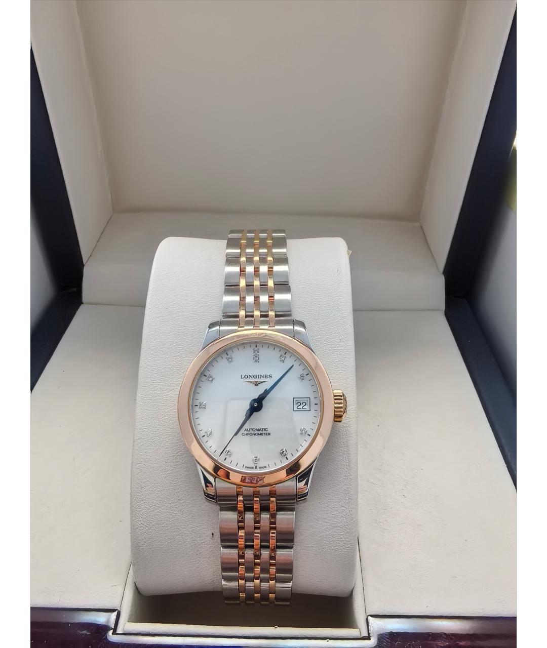 LONGINES Белые часы из розового золота, фото 6