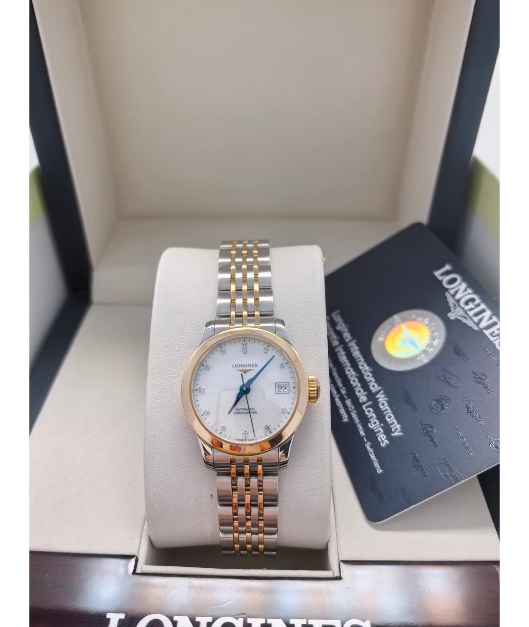 LONGINES Белые часы из розового золота, фото 7