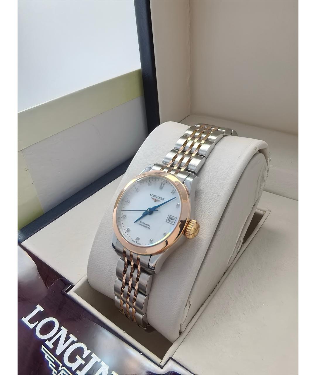 LONGINES Белые часы из розового золота, фото 4
