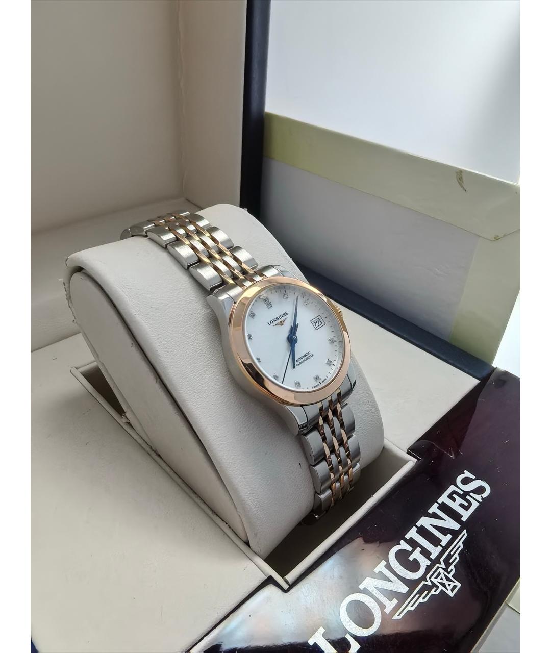 LONGINES Белые часы из розового золота, фото 2
