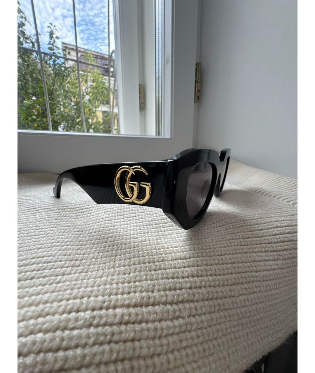 GUCCI Черные пластиковые солнцезащитные очки, фото 3