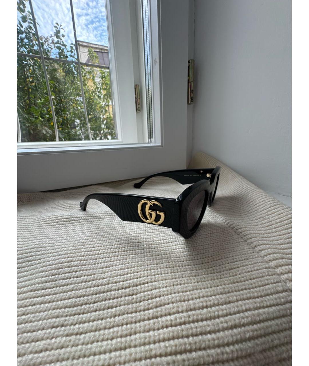 GUCCI Черные пластиковые солнцезащитные очки, фото 2