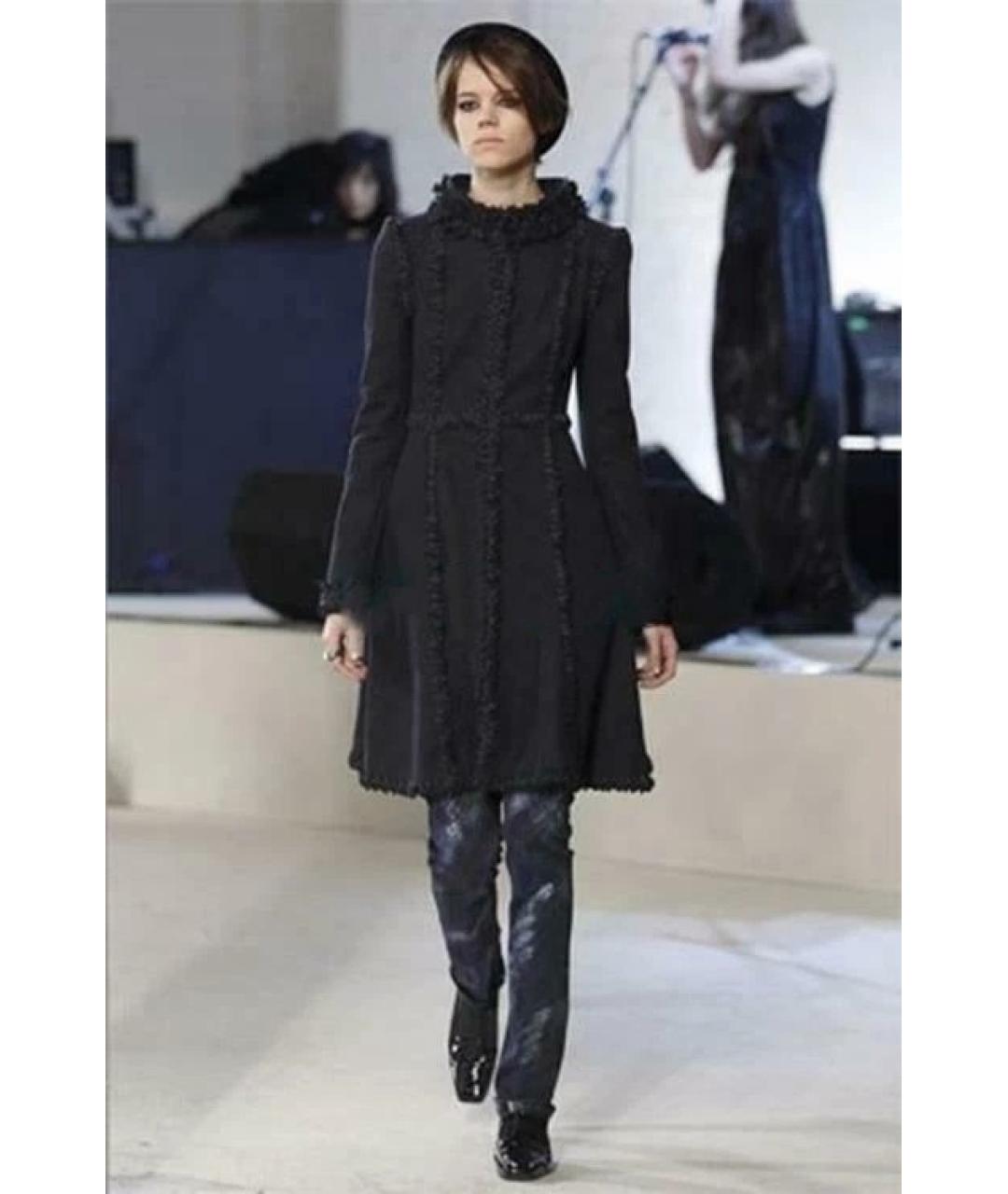 CHANEL Черное кашемировое пальто, фото 4