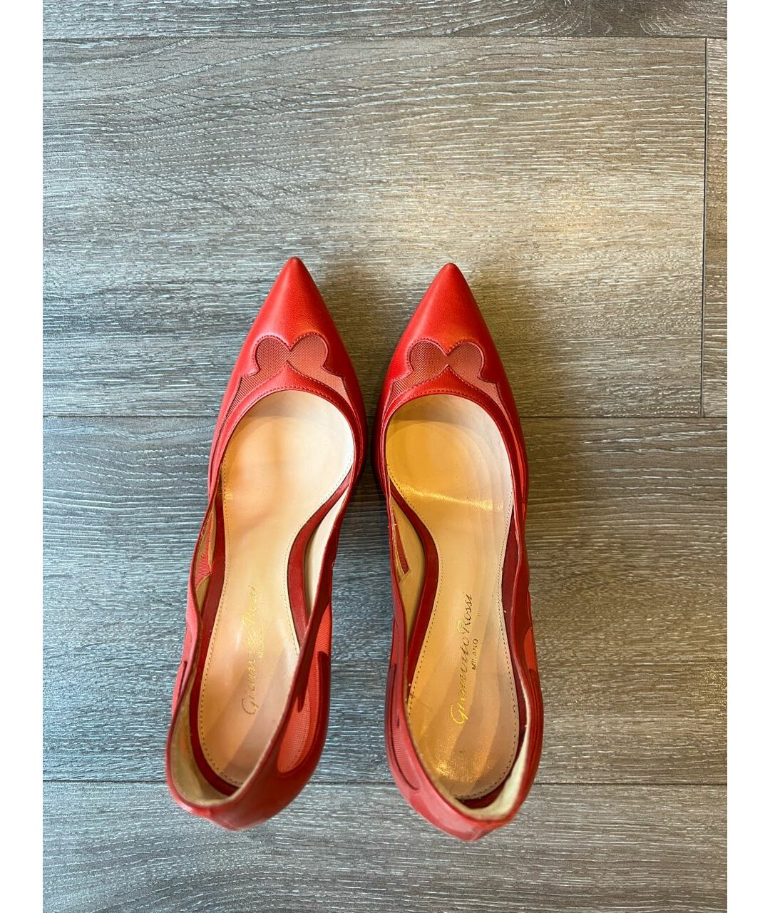 GIANVITO ROSSI Красные кожаные туфли, фото 3