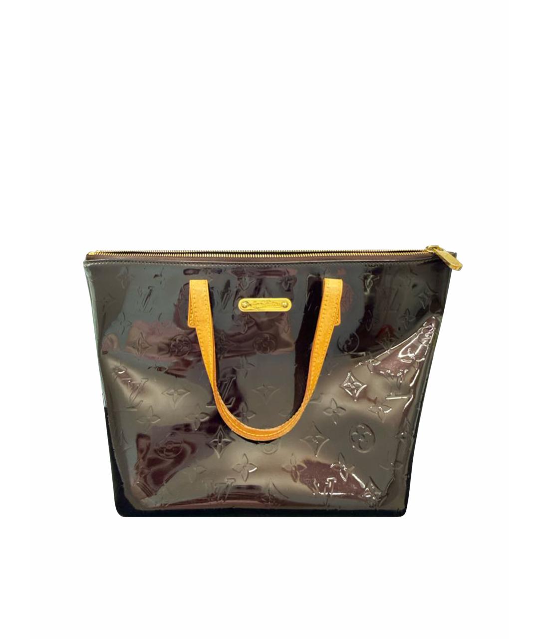 LOUIS VUITTON Бордовая сумка с короткими ручками из лакированной кожи, фото 1