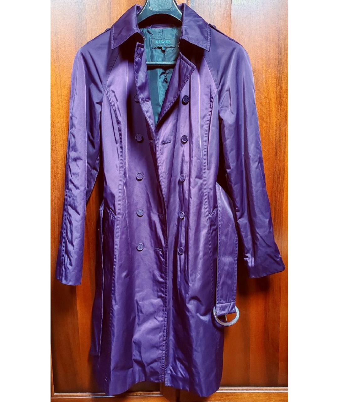 ESCADA Фиолетовый полиэстеровый тренч/плащ, фото 3