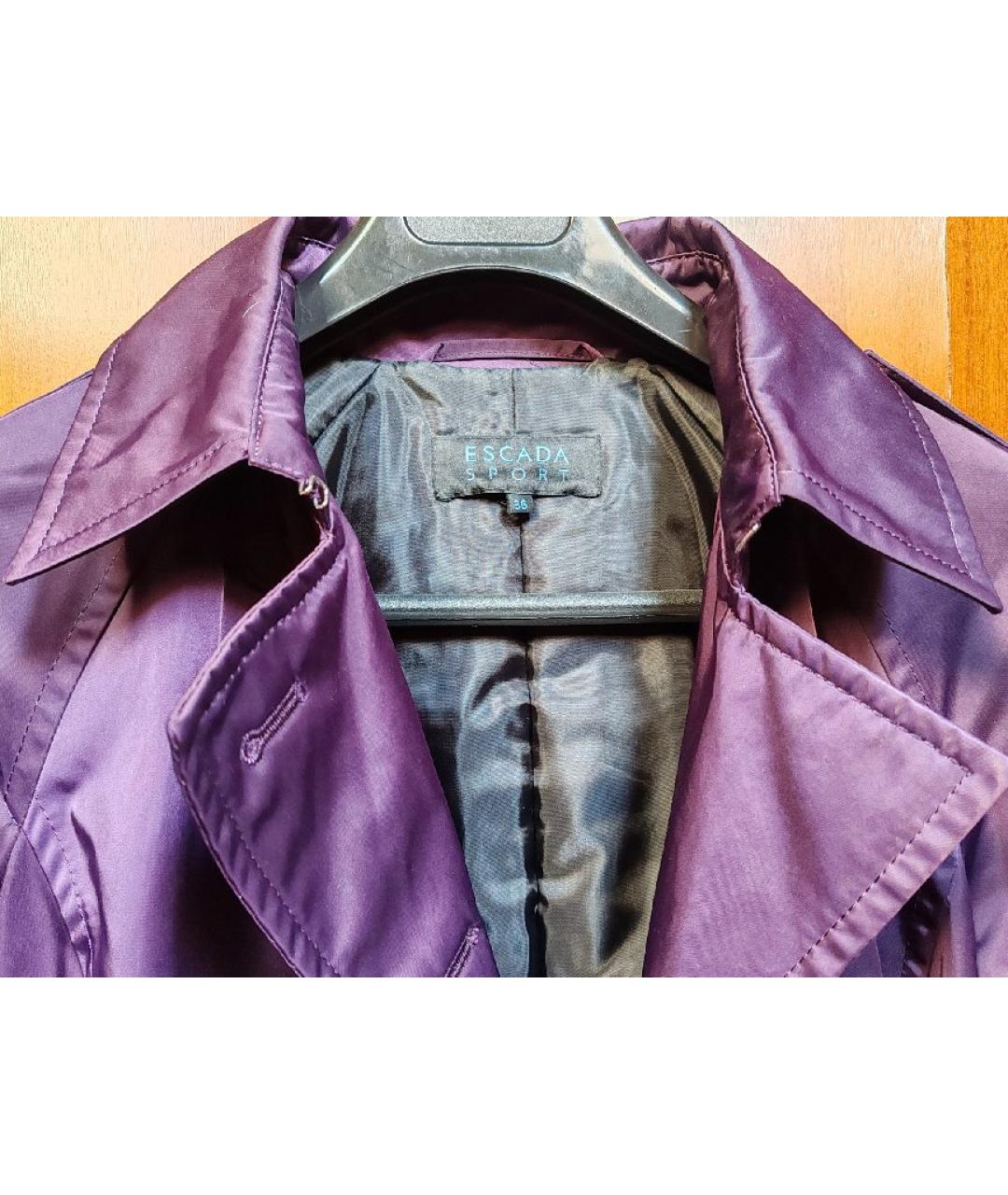 ESCADA Фиолетовый полиэстеровый тренч/плащ, фото 4
