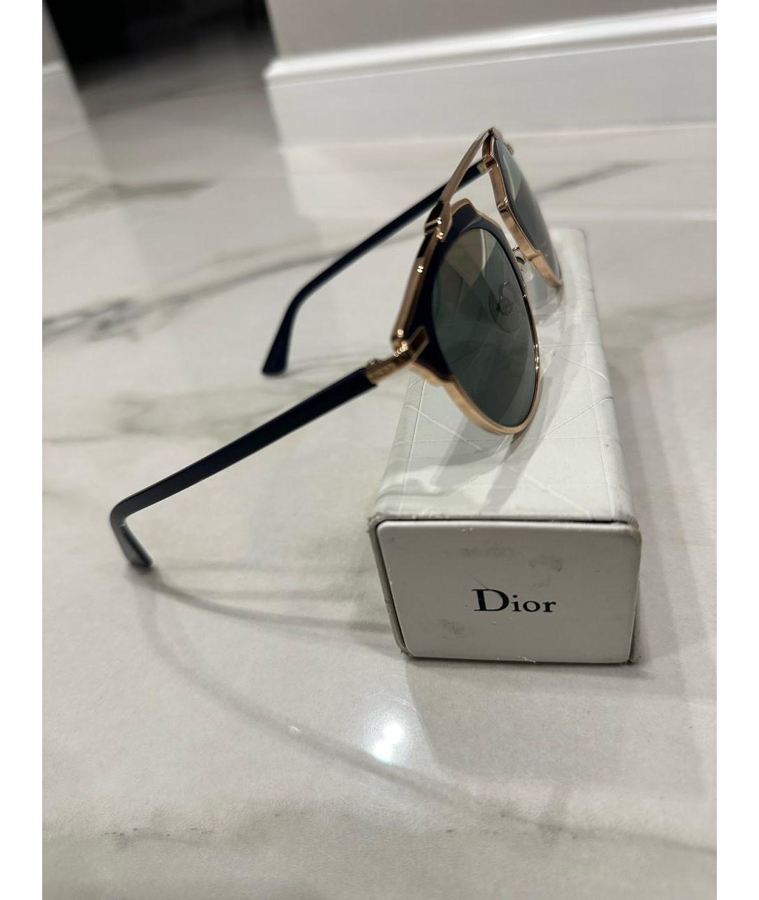 CHRISTIAN DIOR Темно-синие металлические солнцезащитные очки, фото 6