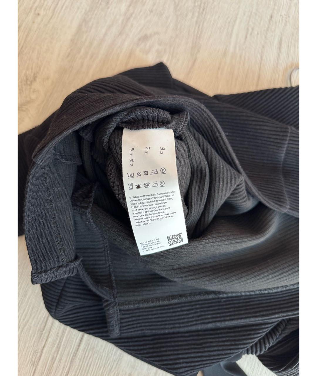 HUGO BOSS Черное хлопко-эластановое повседневное платье, фото 4
