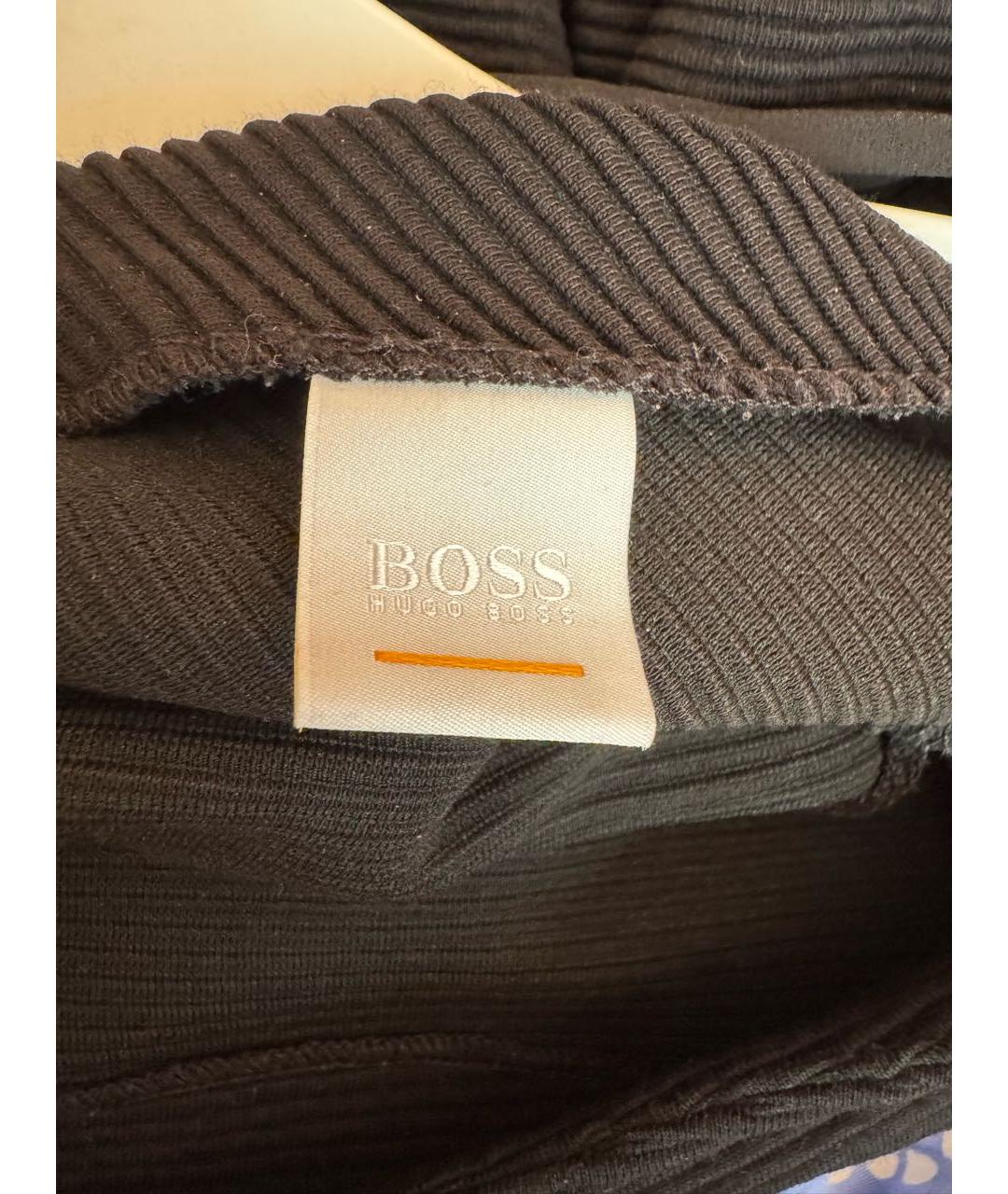 HUGO BOSS Черное хлопко-эластановое повседневное платье, фото 3