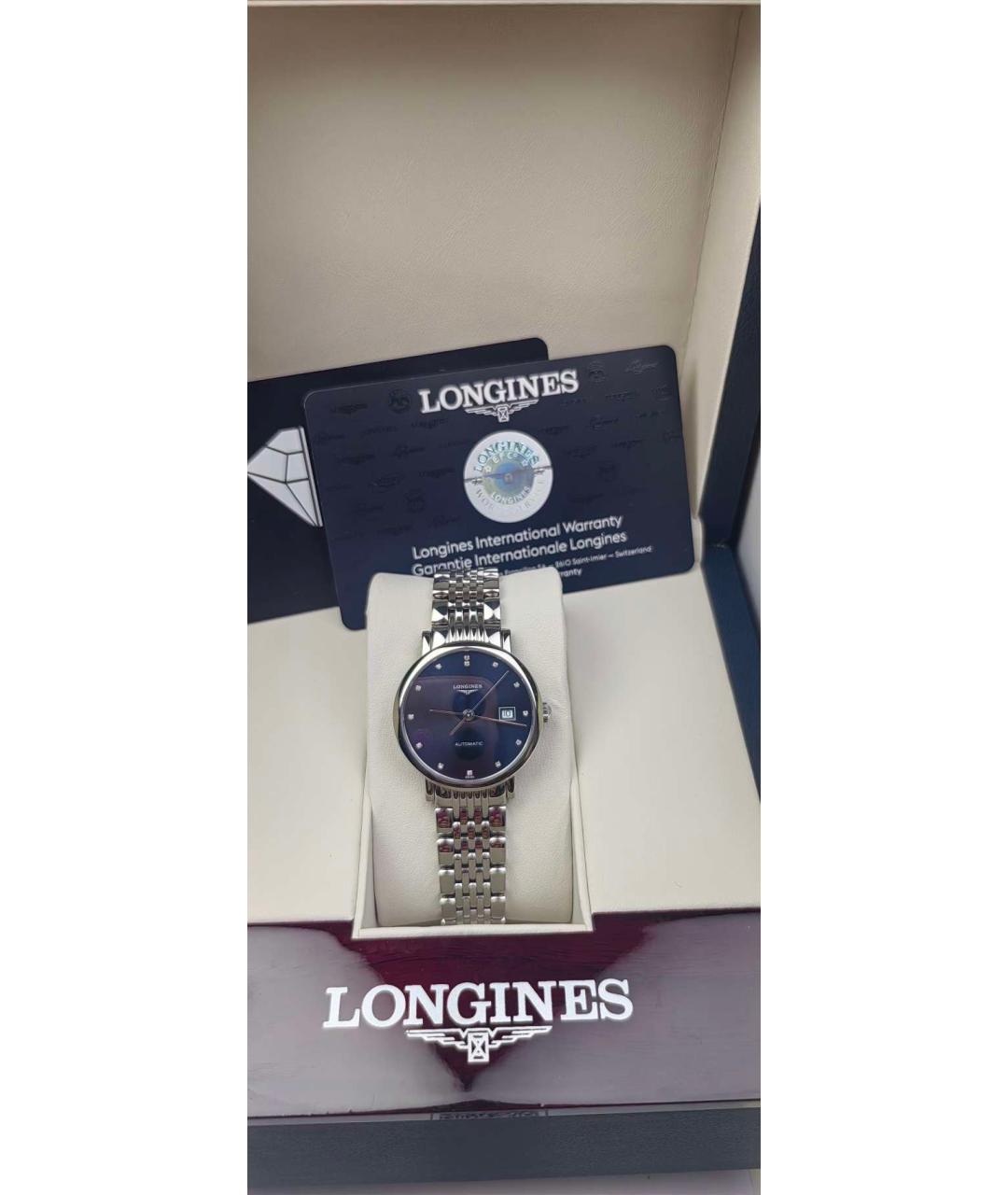 LONGINES Темно-синие металлические часы, фото 2