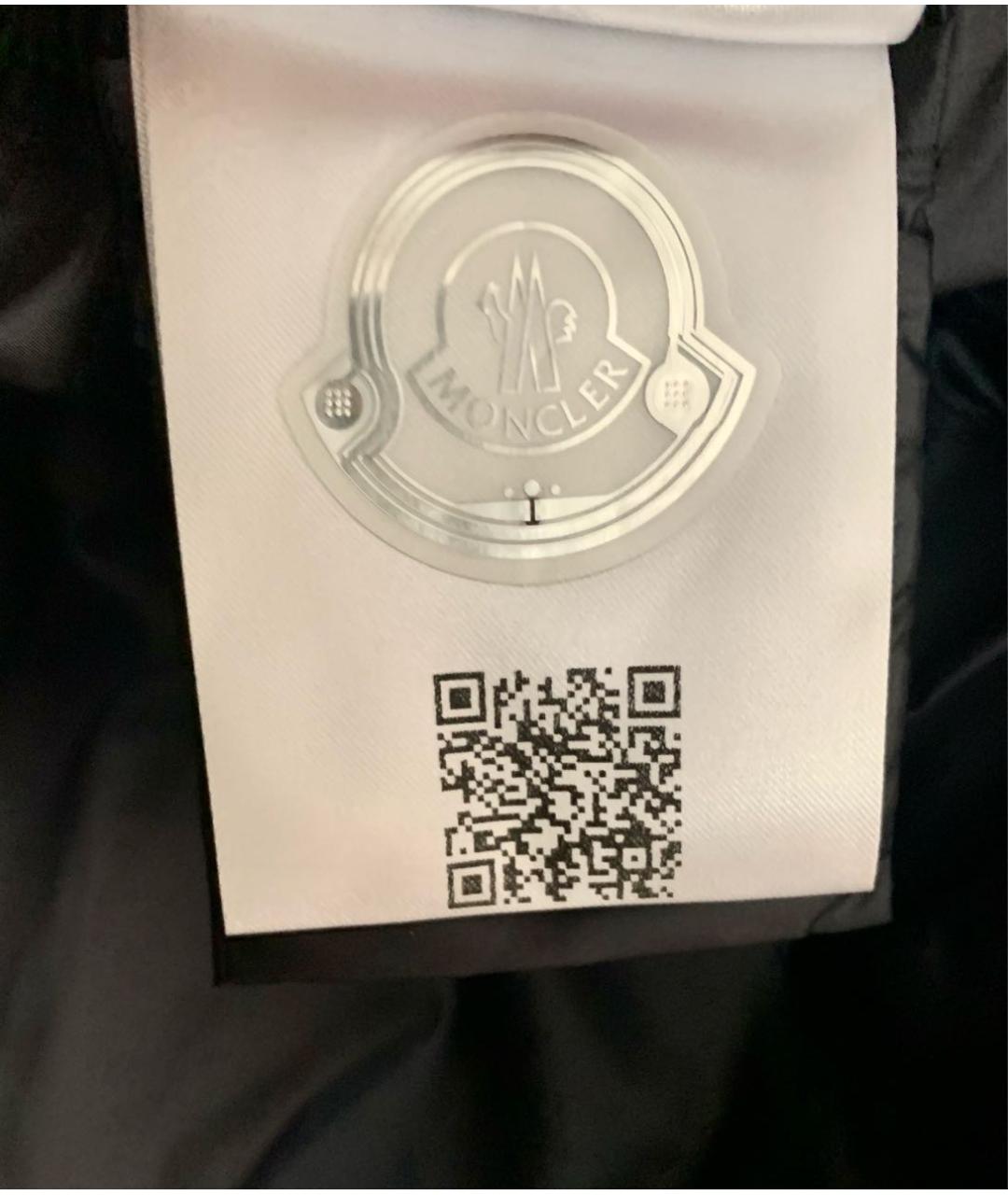 MONCLER Темно-синий полиэстеровый пуховик, фото 4