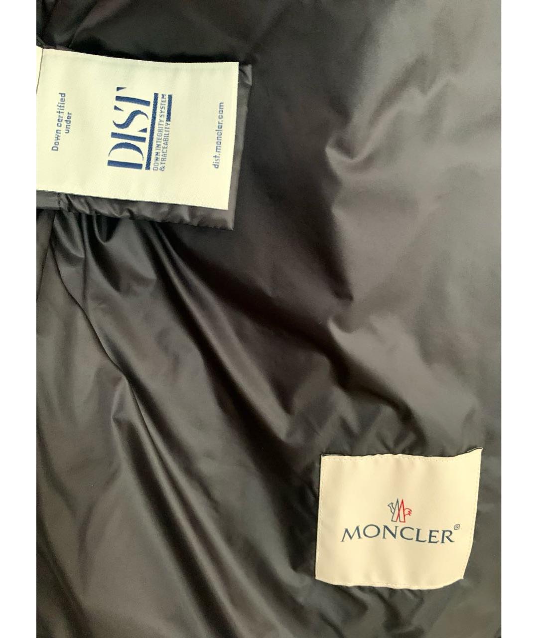 MONCLER Темно-синий полиэстеровый пуховик, фото 5