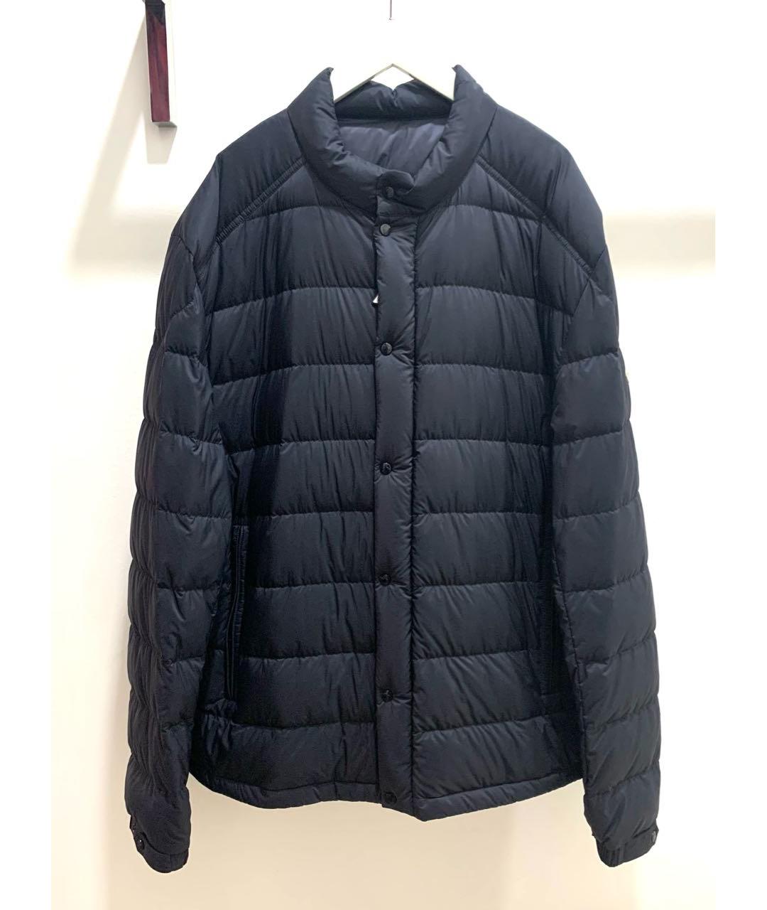 MONCLER Темно-синий полиэстеровый пуховик, фото 6