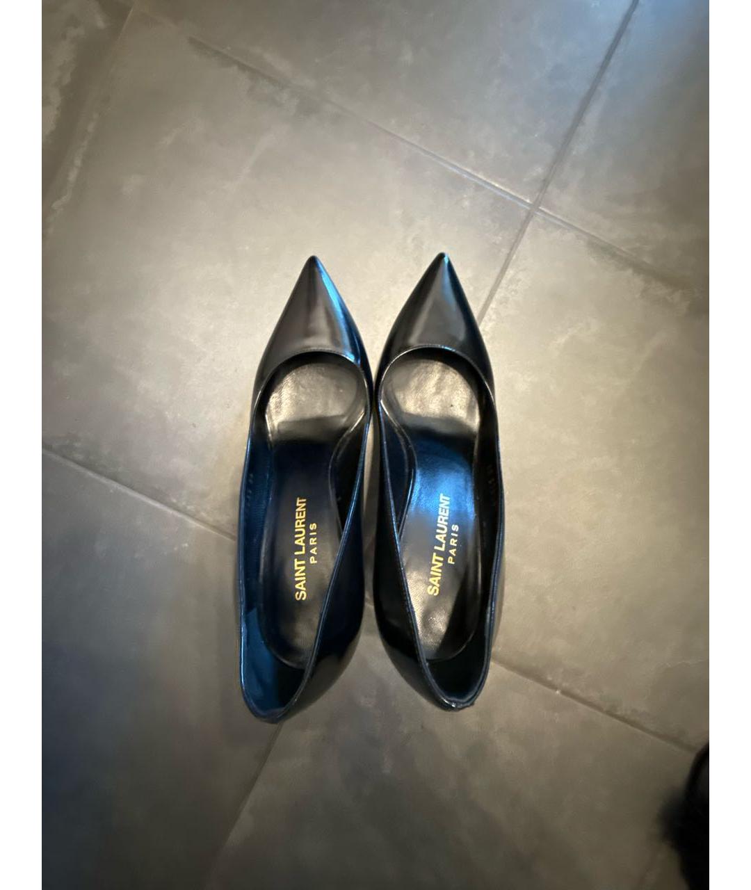 SAINT LAURENT Черные кожаные туфли, фото 3