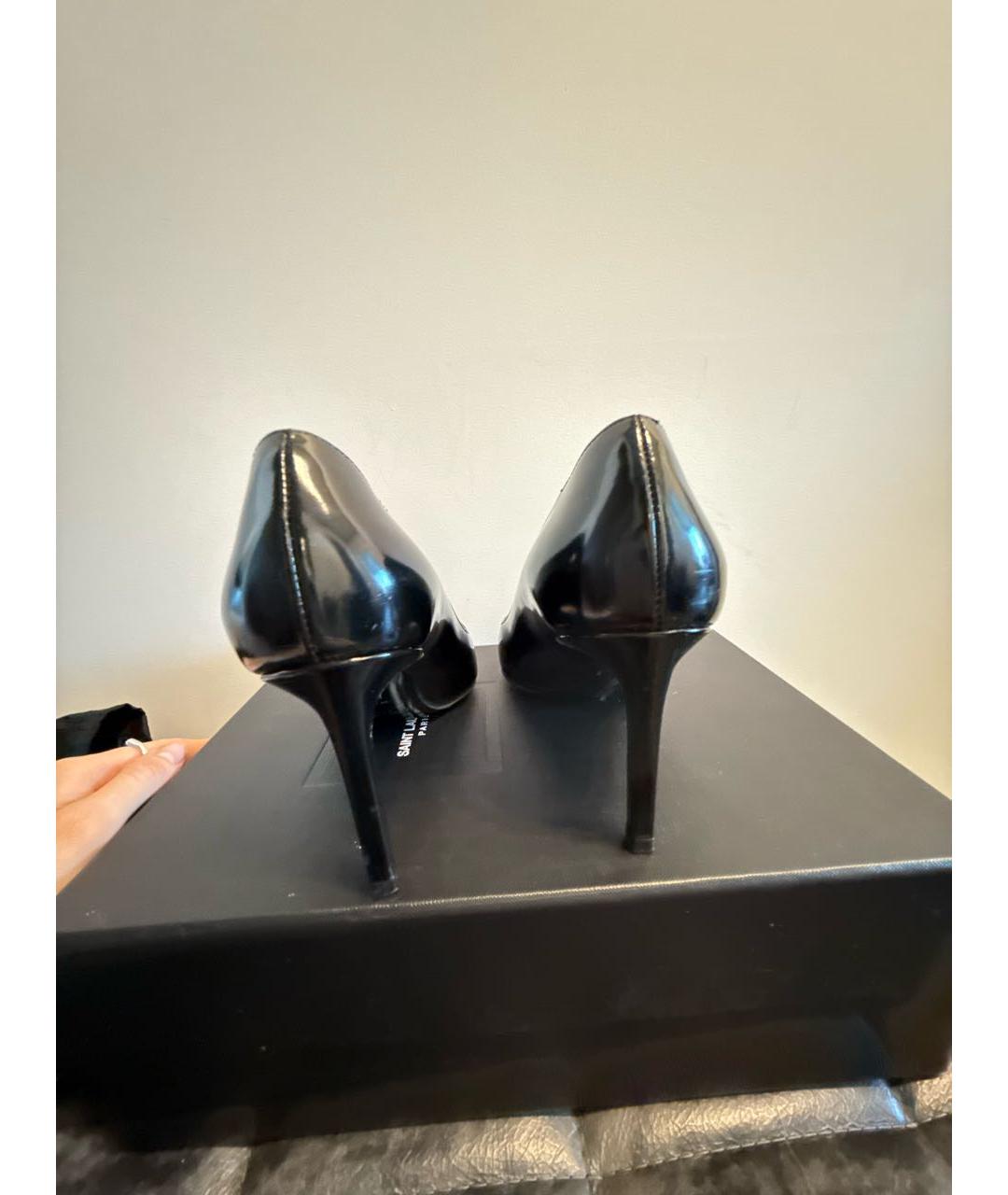 SAINT LAURENT Черные кожаные туфли, фото 4