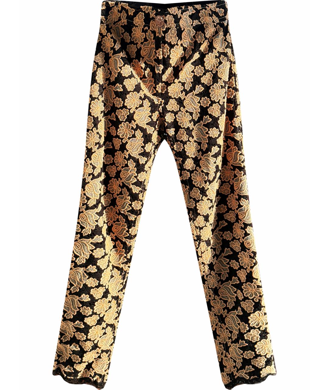 CHANEL Золотые хлопковые прямые брюки, фото 1