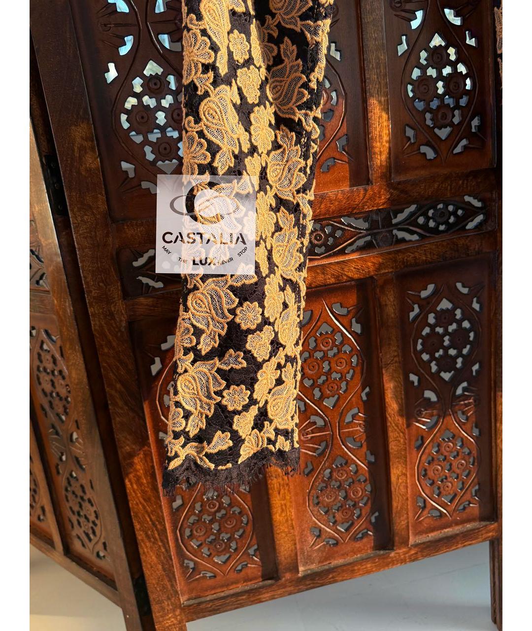 CHANEL Золотые хлопковые прямые брюки, фото 7