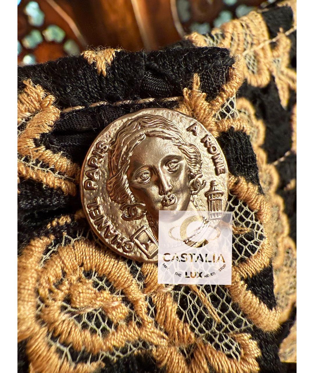 CHANEL Золотые хлопковые прямые брюки, фото 5