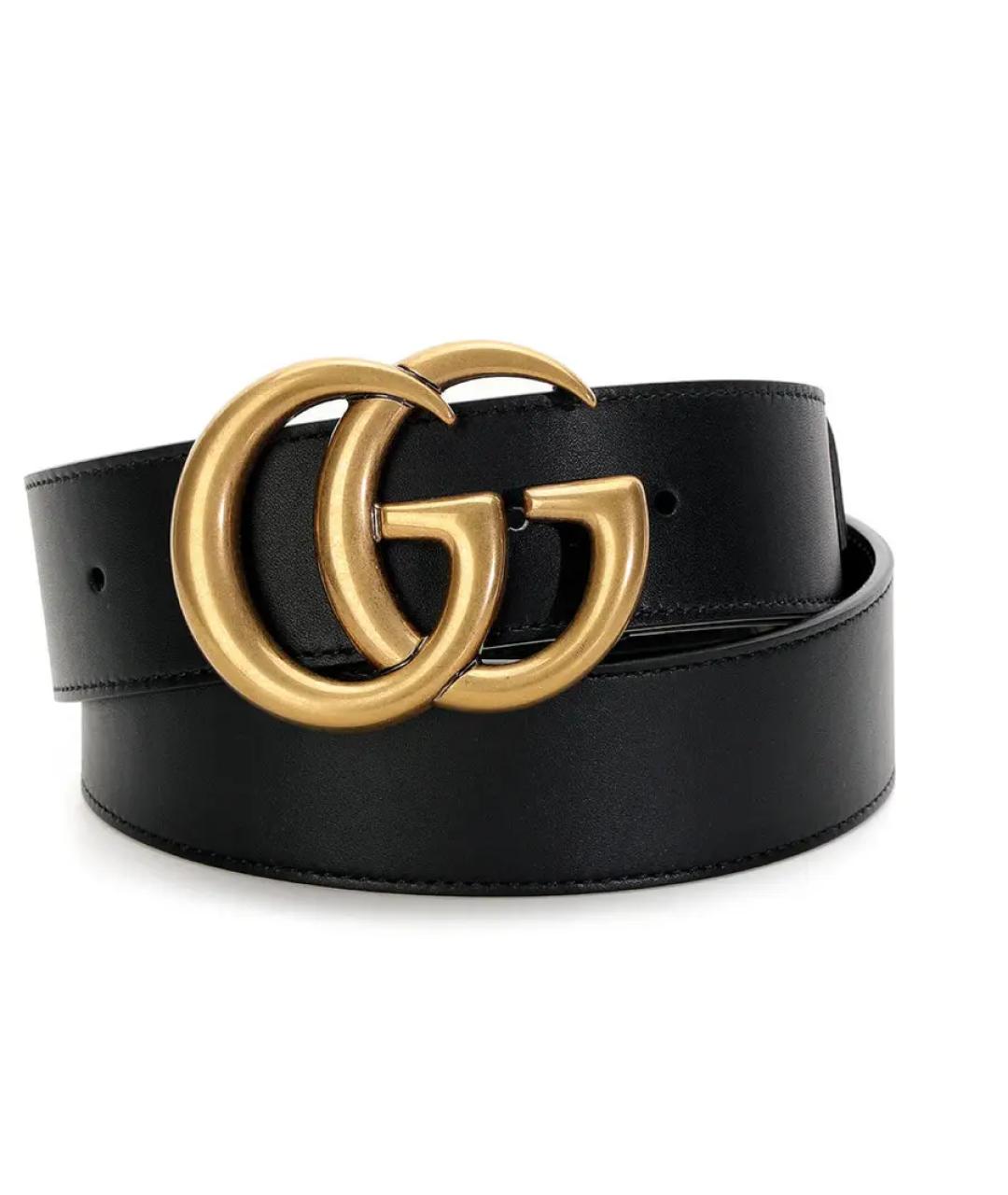 GUCCI Черный кожаный ремень, фото 1