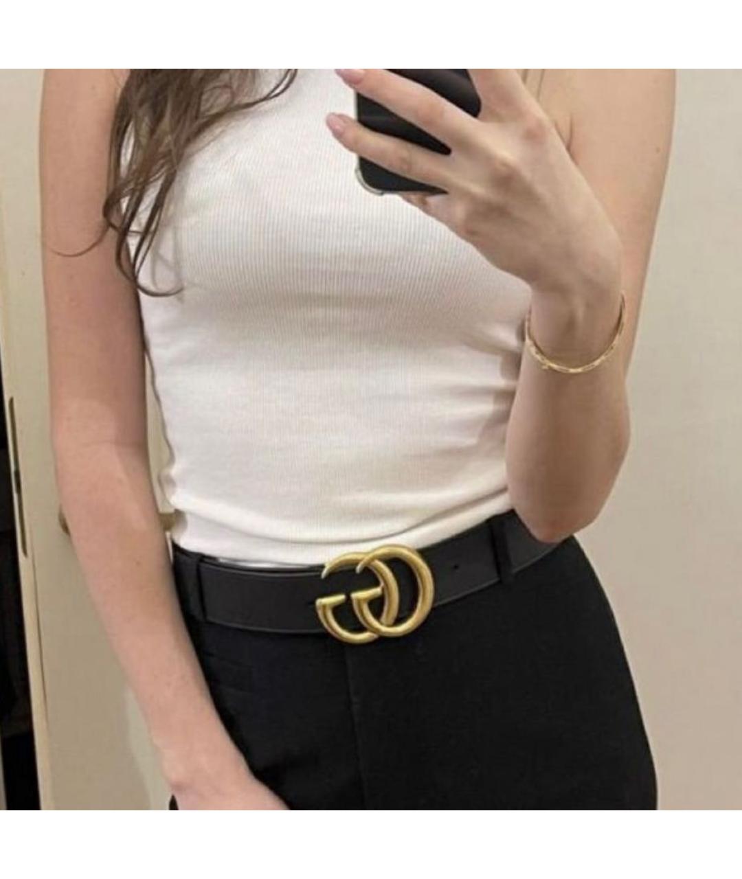 GUCCI Черный кожаный ремень, фото 5