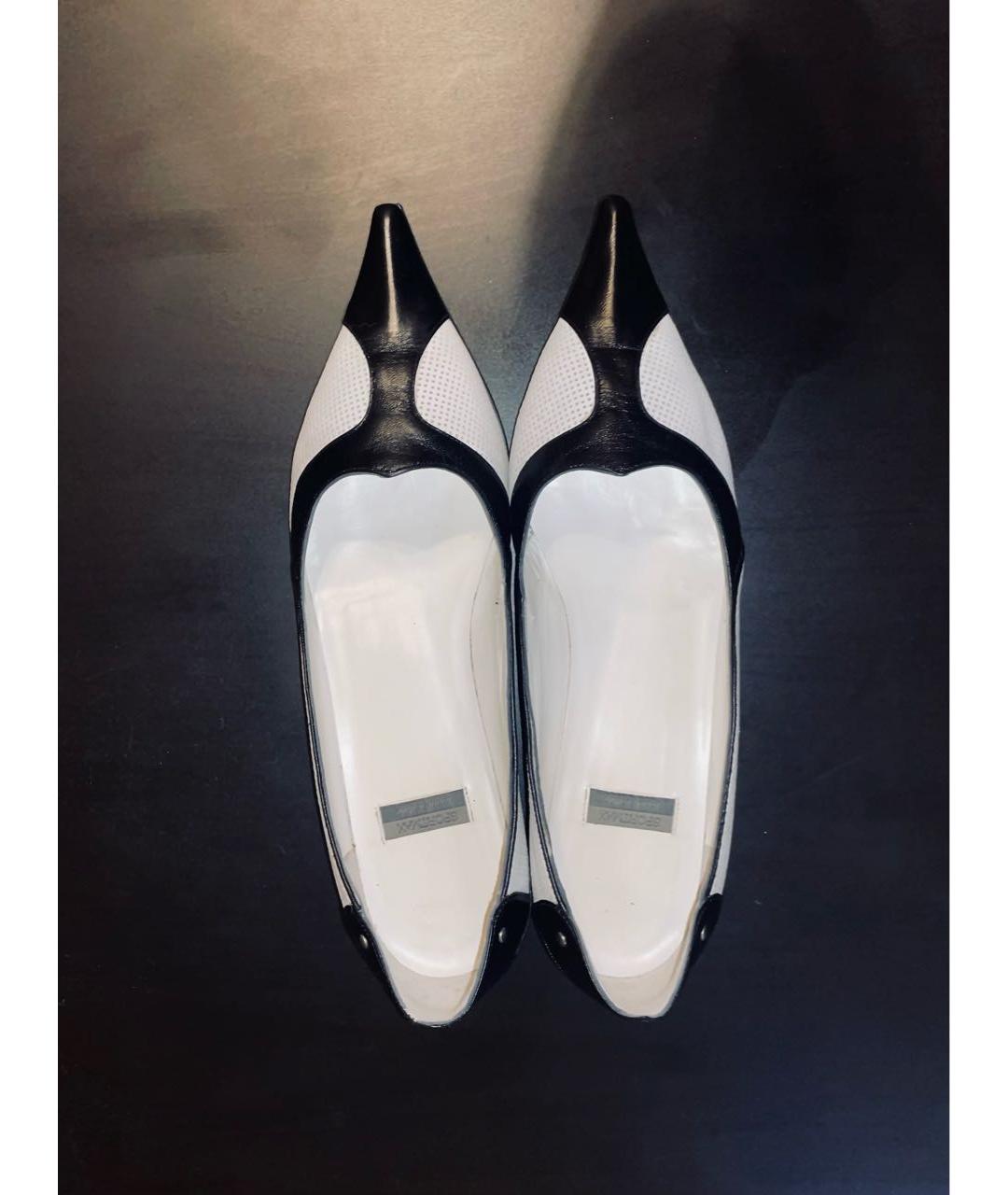 SPORTMAX Белые кожаные туфли, фото 3