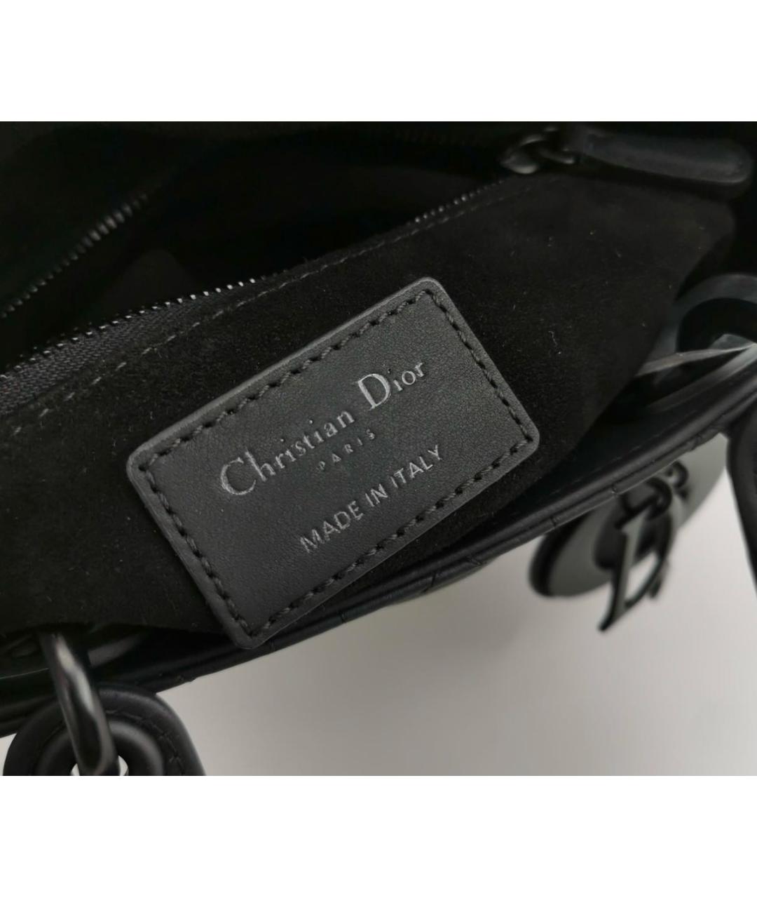 CHRISTIAN DIOR Черная кожаная сумка через плечо, фото 4
