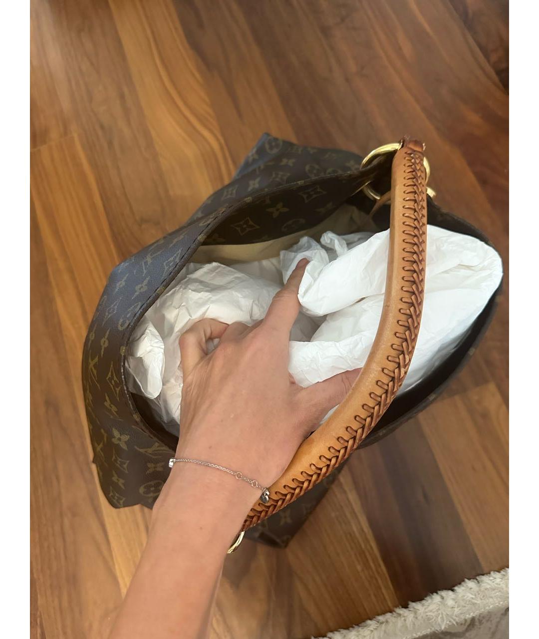 LOUIS VUITTON Коричневая кожаная дорожная/спортивная сумка, фото 4