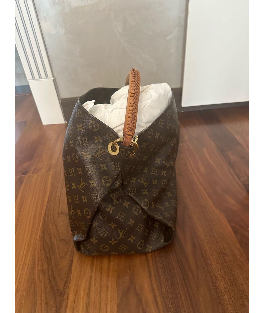 LOUIS VUITTON Коричневая кожаная дорожная/спортивная сумка, фото 3