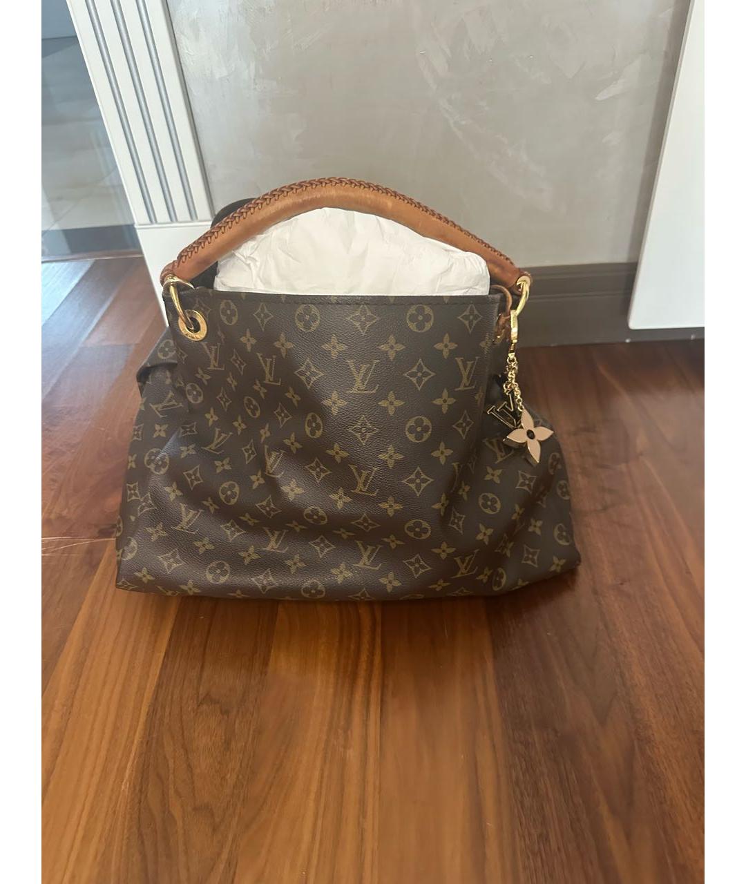 LOUIS VUITTON Коричневая кожаная дорожная/спортивная сумка, фото 5