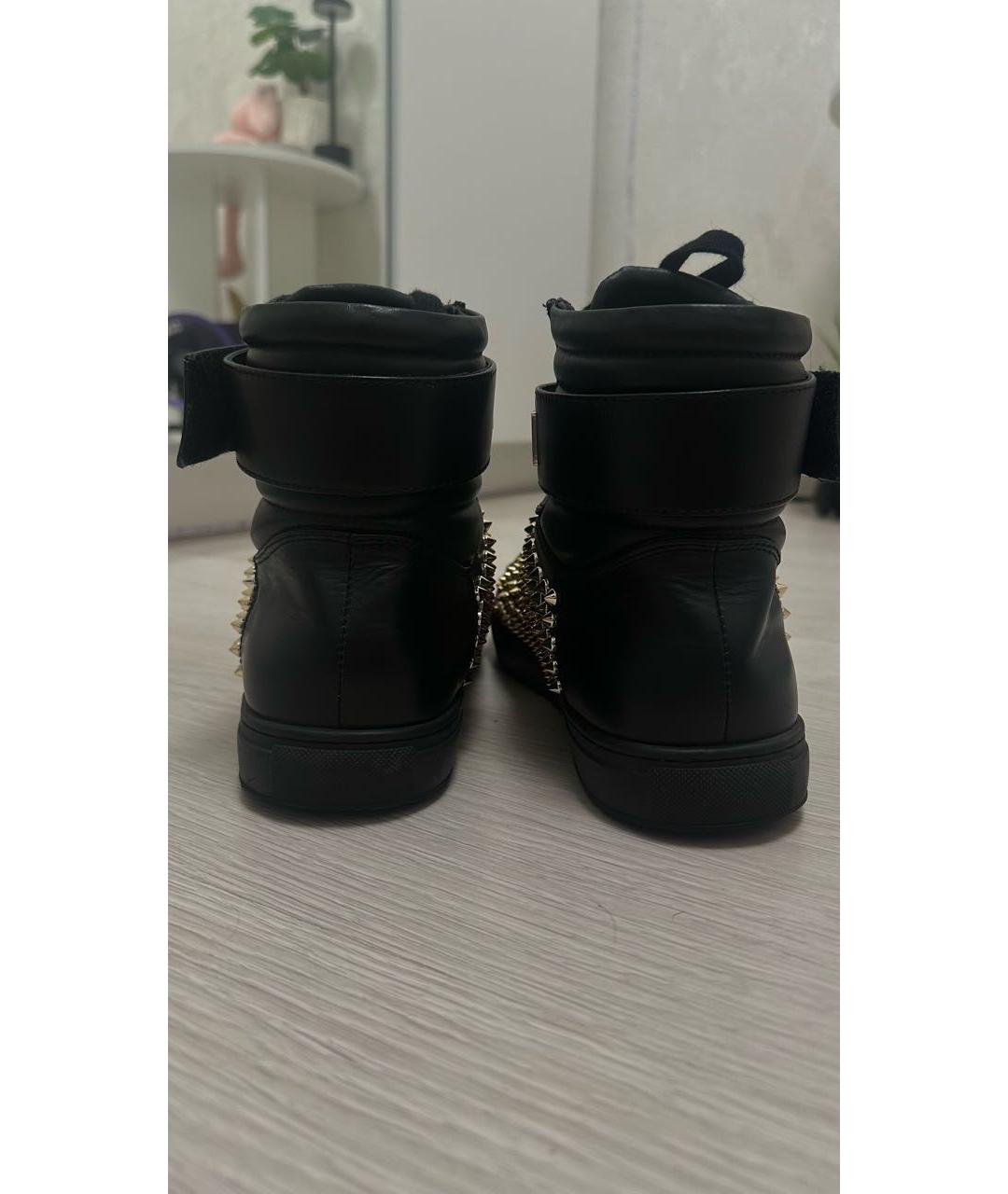 BALMAIN Черные кожаные высокие ботинки, фото 4