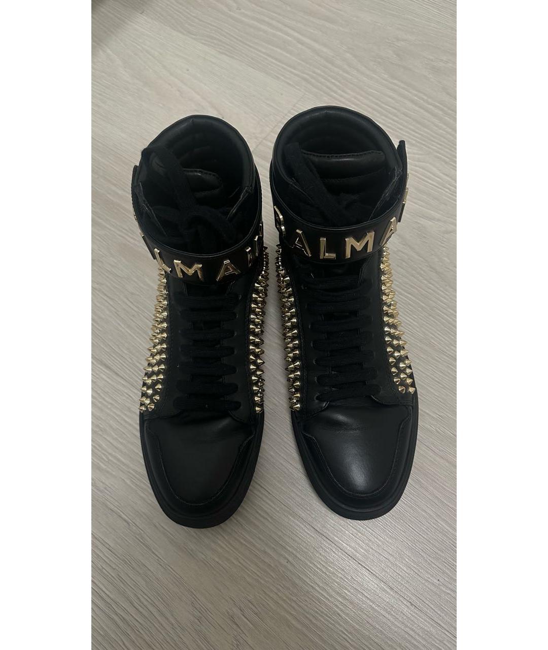BALMAIN Черные кожаные высокие ботинки, фото 2