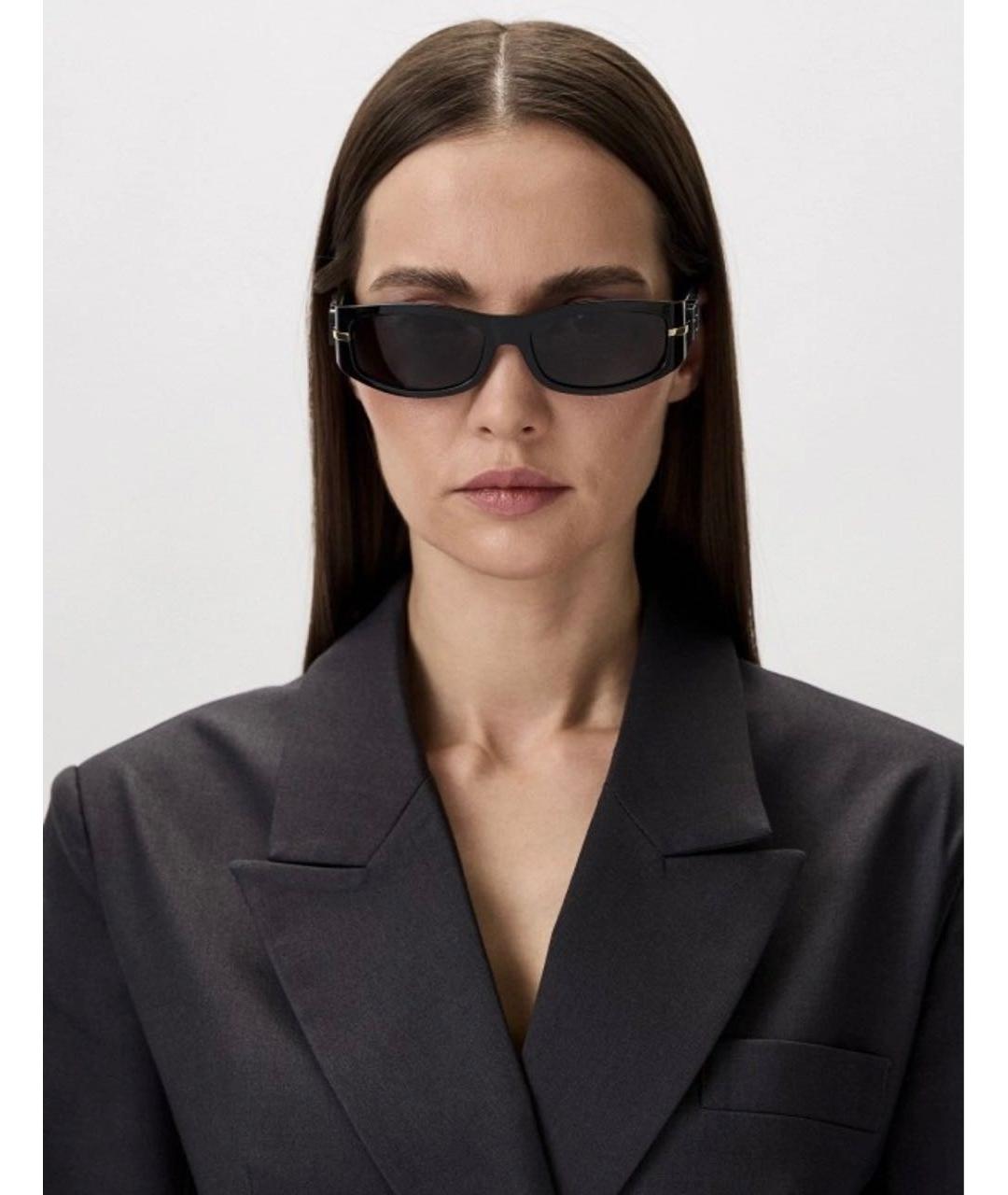 FENDI Черные пластиковые солнцезащитные очки, фото 4