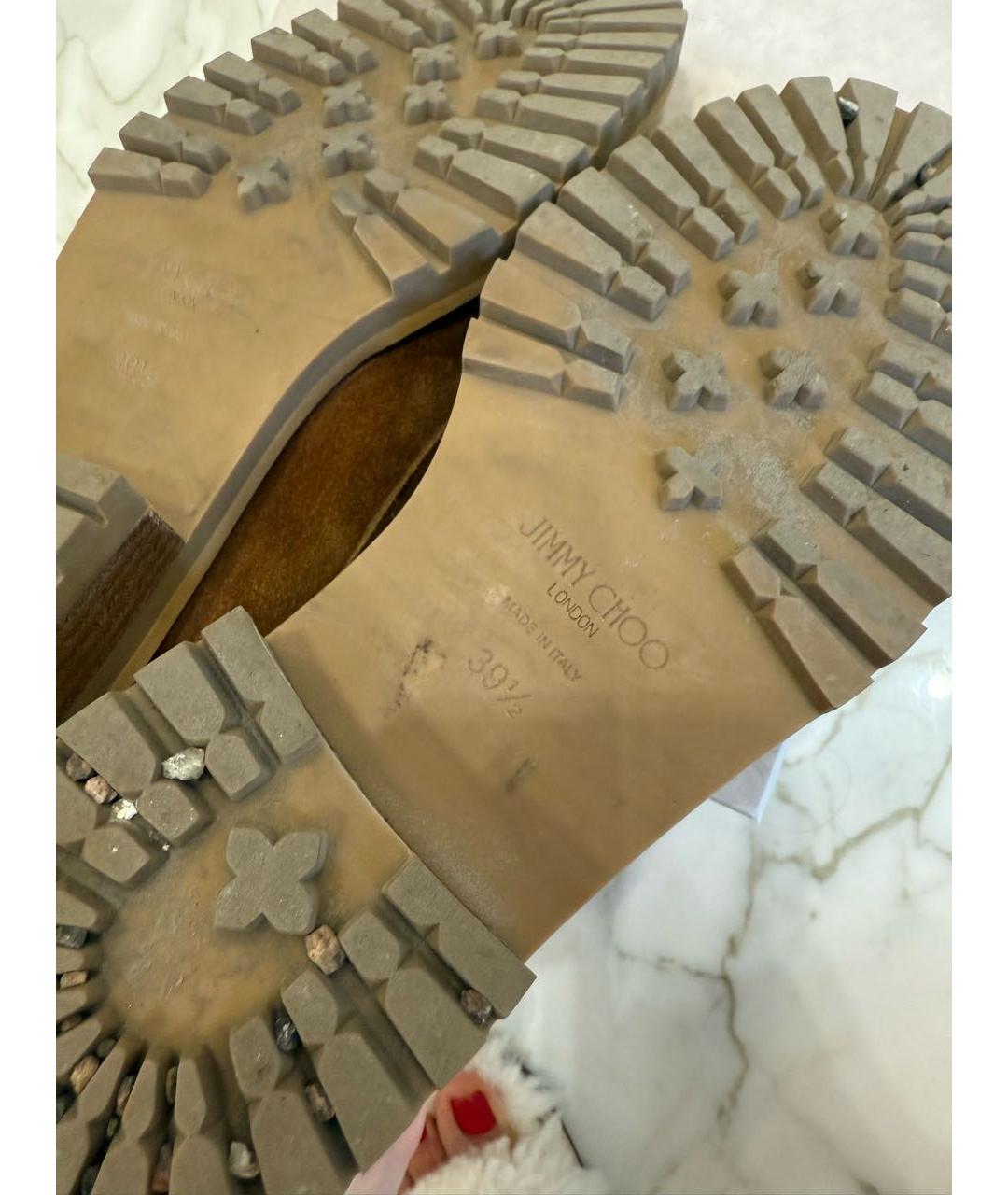 JIMMY CHOO Коричневые замшевые лоферы, фото 5