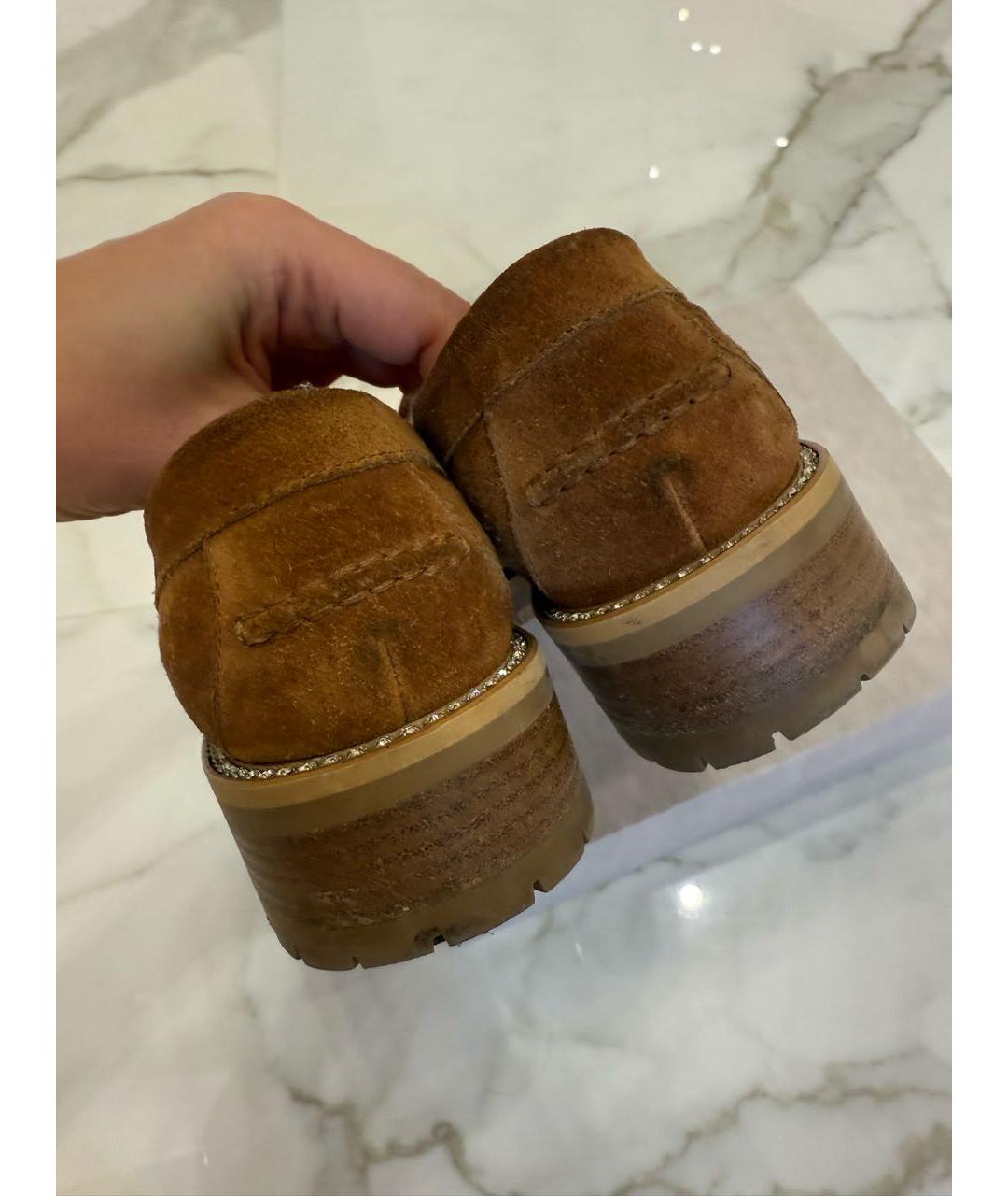 JIMMY CHOO Коричневые замшевые лоферы, фото 4