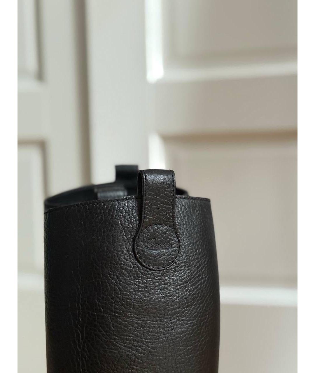 GUCCI Черные кожаные сапоги, фото 3