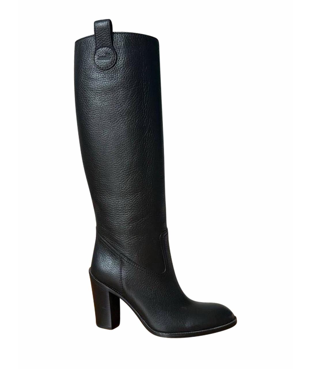 GUCCI Черные кожаные сапоги, фото 1