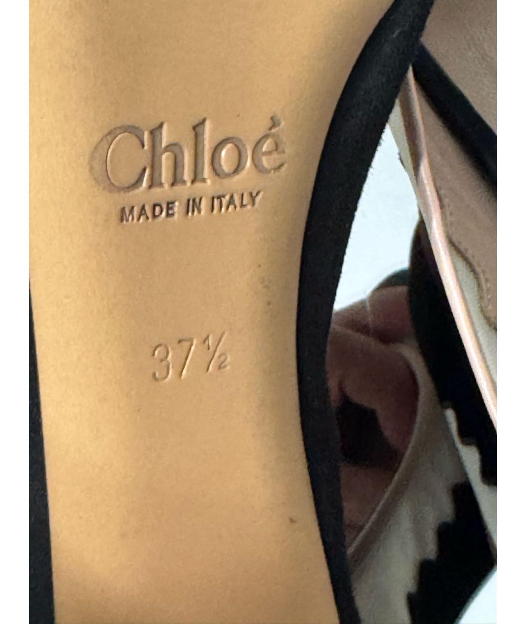 CHLOE Черные замшевые туфли, фото 8