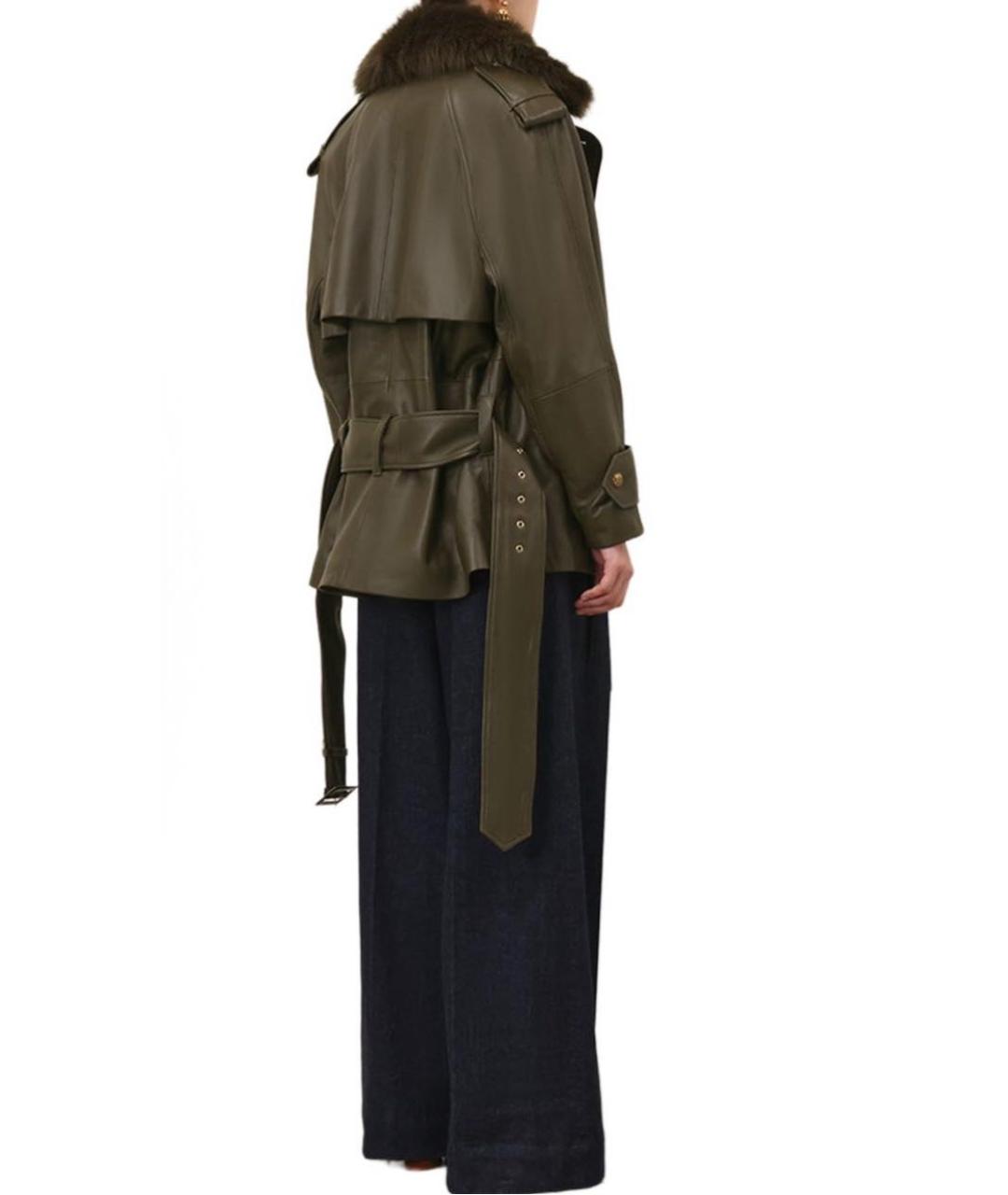 ZIMMERMANN Зеленая кожаная куртка, фото 4