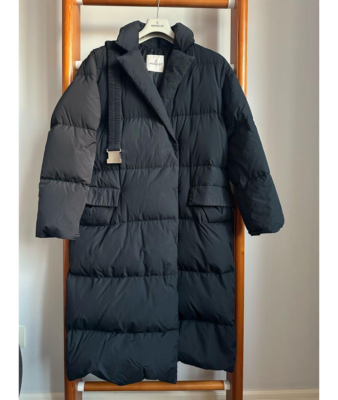 MONCLER Черный полиэстеровый пуховик, фото 9