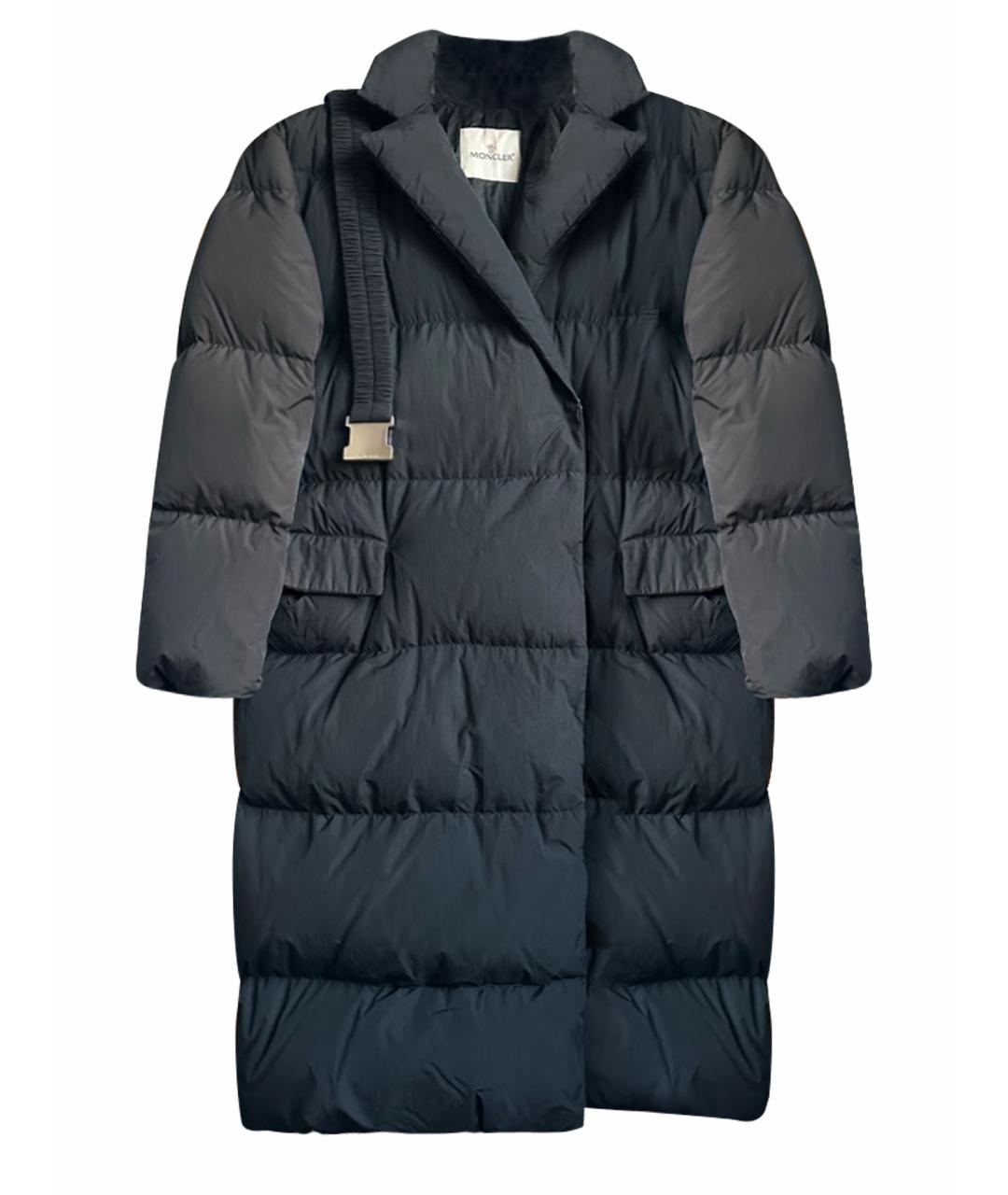 MONCLER Черный полиэстеровый пуховик, фото 1