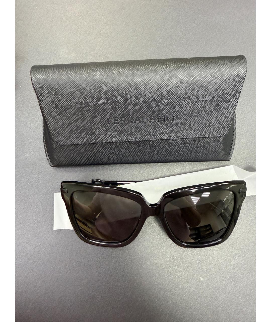 FERRAGAMO Черные пластиковые солнцезащитные очки, фото 7