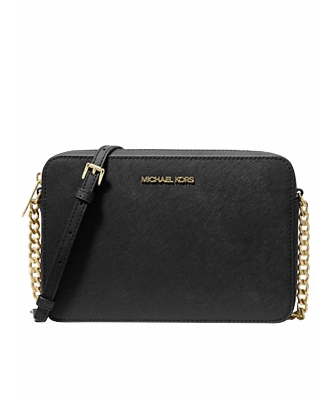 MICHAEL KORS Черная кожаная сумка через плечо, фото 1