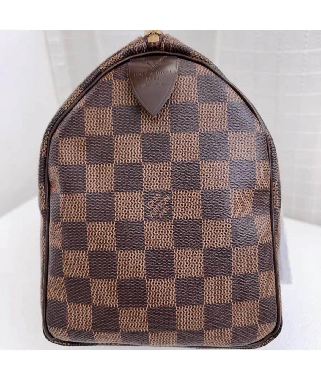 LOUIS VUITTON Коричневая кожаная сумка с короткими ручками, фото 4