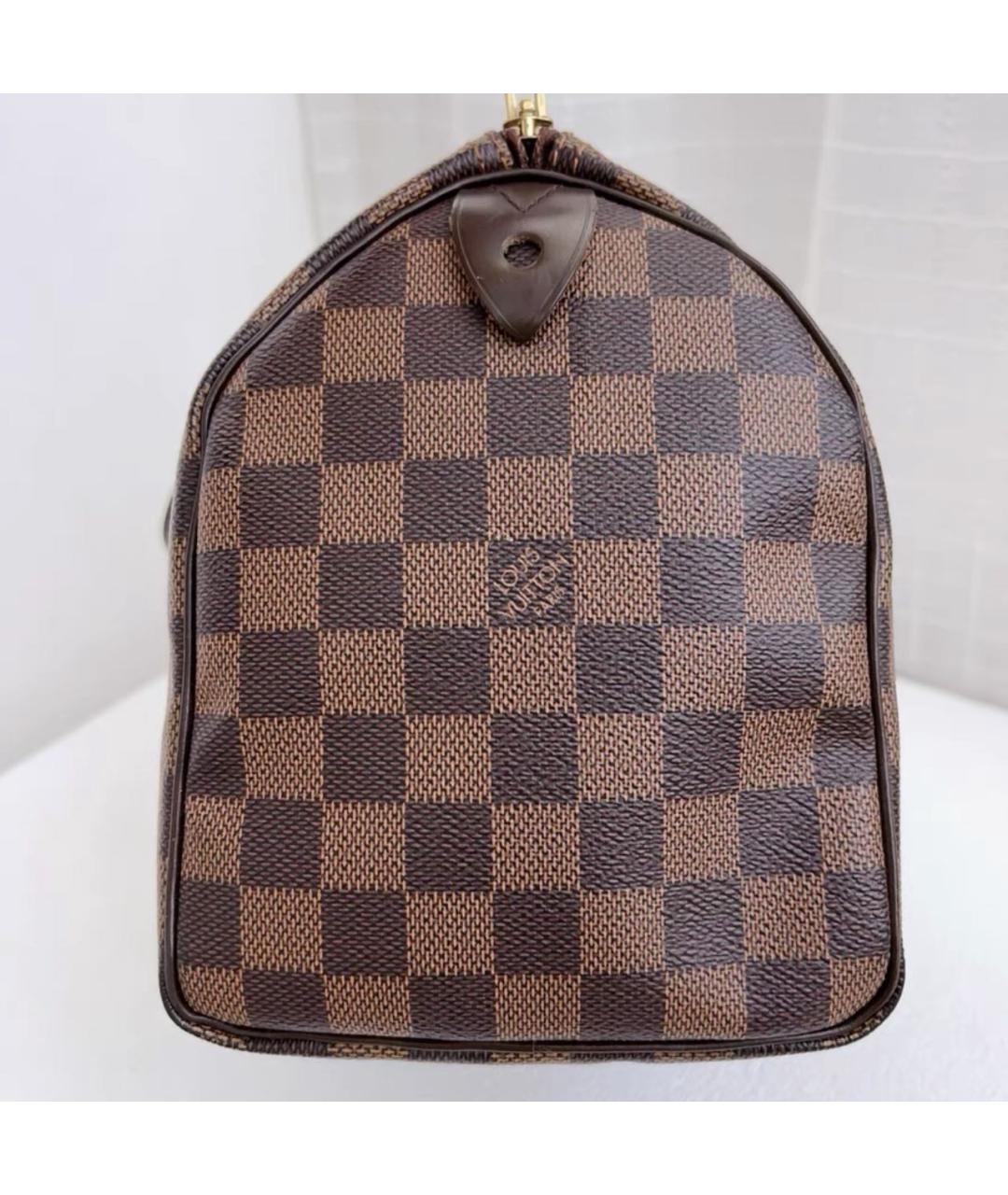 LOUIS VUITTON Коричневая кожаная сумка с короткими ручками, фото 3