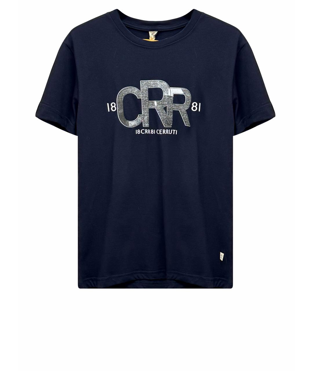 CERRUTI 1881 Темно-синяя хлопковая футболка, фото 1