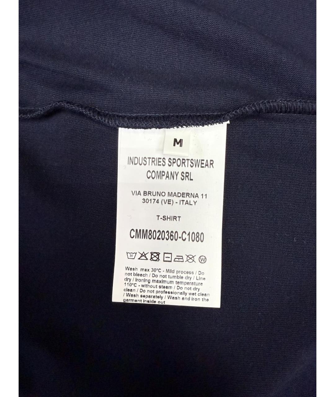 CERRUTI 1881 Темно-синяя хлопковая футболка, фото 4