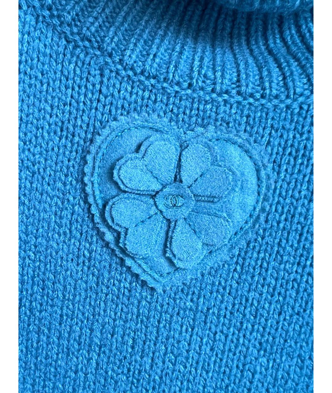 CHANEL Голубой шерстяной джемпер / свитер, фото 6